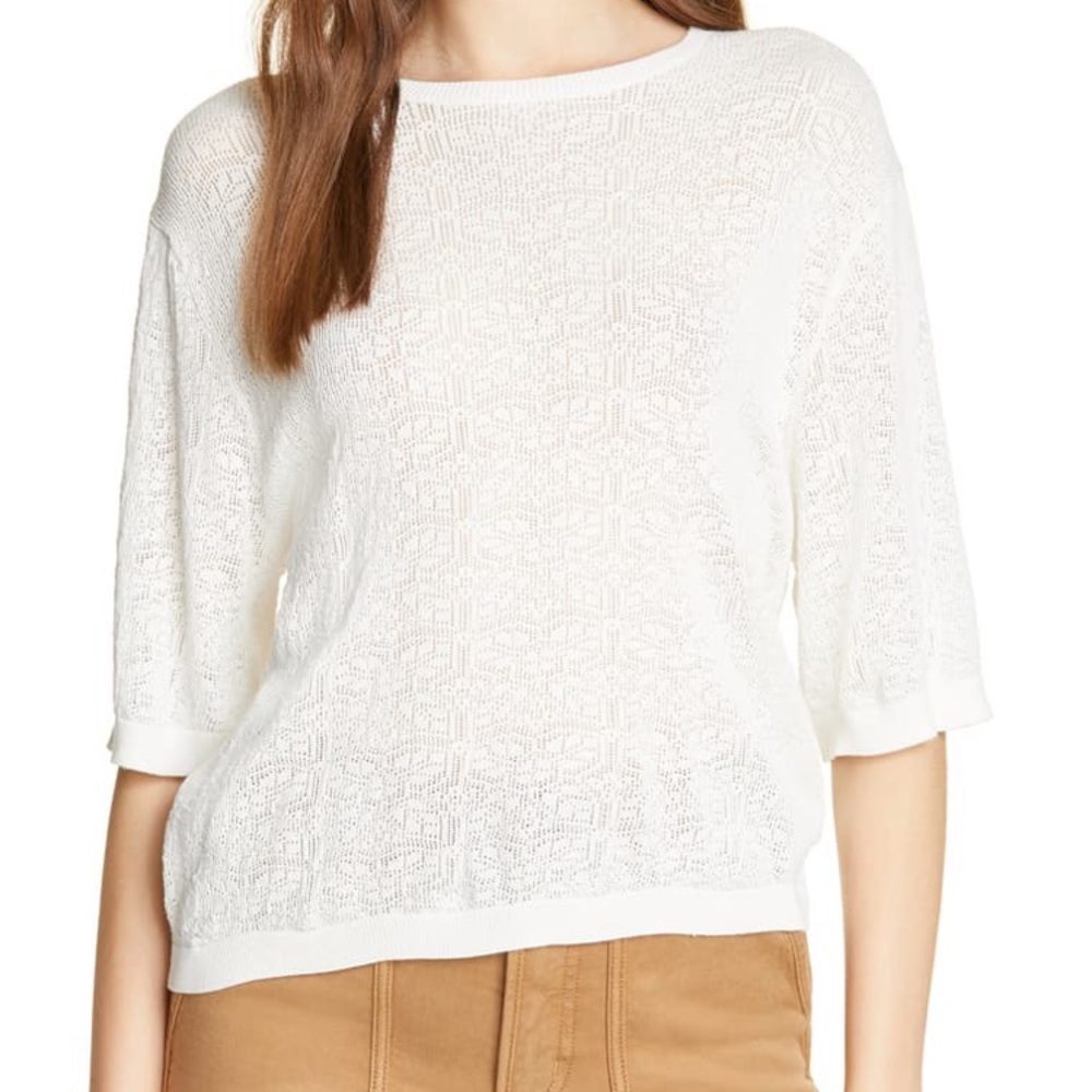 NWT Joie Brikly porcelain pointelle top Xs S